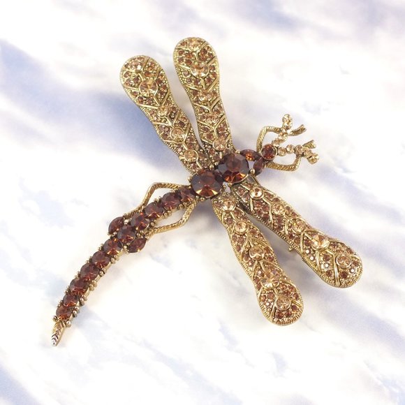 Large Dragonfly Statement Brooch - Picture 10 of 14
